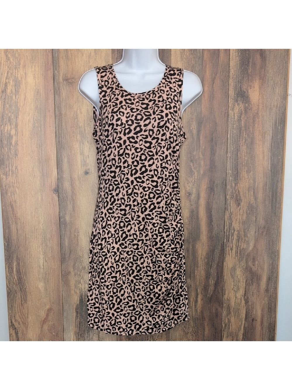 love, Fire Leopard Print Sleveless Midi Dress NEW M 201JH